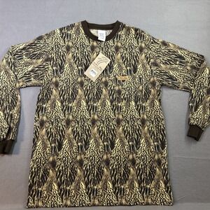 Feathers Flage Ducks In A Row Camo Long Sleeve Shirt Men's Large